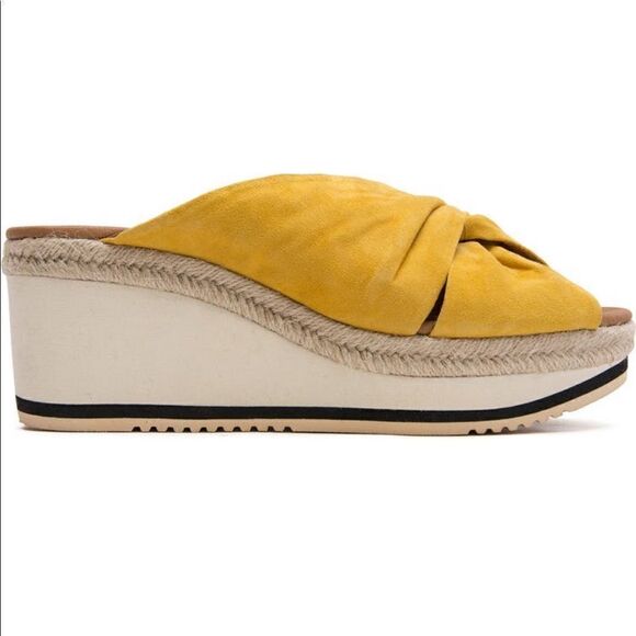Andre Assous prune suede espadrille wedge sandals size 7 - Picture 1 of 13